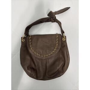 BCBG Max Azria Hobo Soft Leather Shoulder Bag Espresso Brown Handbag Purse